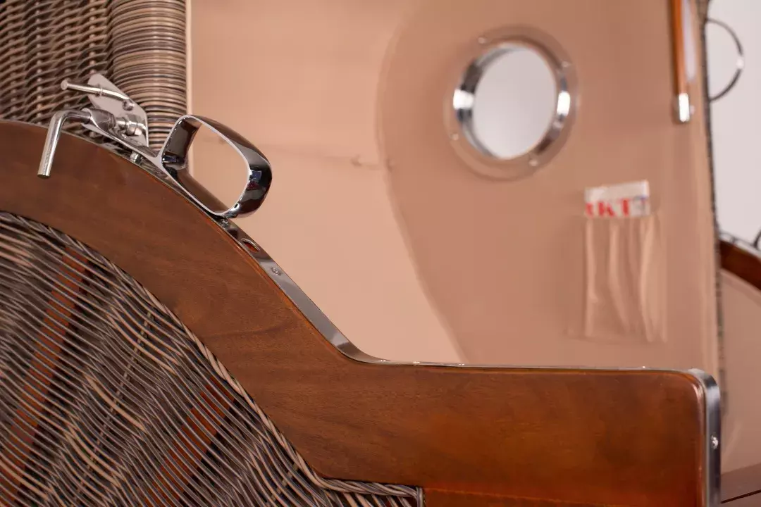 Strandkorb Norderney Mahagoni Bullauge PE Grey Dessin 591 9 Strandkorb Norderney Mahagoni Bullauge PE Grey Dessin 591 – Bild 7