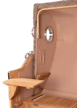 Strandkorb Norderney Teak Bullauge PE Grey Dessin 592 -Schemel Shop 00004 Strandkorb Norderney Teak PE grey Rohgestell2028929