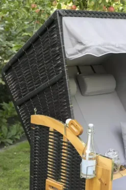 Strandkorb Baltic PE Schwarz Dessin Anthrazit Braun 19 Strandkorb Baltic PE Schwarz Dessin Anthrazit Braun -Schemel Shop 00425 strandkorb ostsee schwarz uni grau milieu 4 1