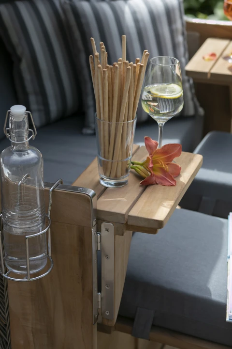 Strandkorb Spiekeroog Teak PE Grey Dessin 551 8 Strandkorb Spiekeroog Teak PE Grey Dessin 551 – Bild 6