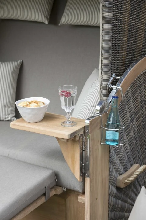 Strandkorb Spiekeroog Teak PE Grey Dessin 520 7 Strandkorb Spiekeroog Teak PE Grey Dessin 520 – Bild 5