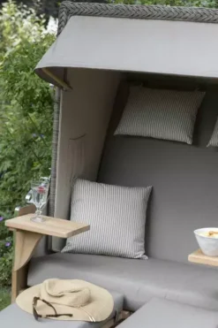 Strandkorb Spiekeroog Teak PE Grey Dessin 534 18 Strandkorb Spiekeroog Teak PE Grey Dessin 534 -Schemel Shop 01234 strandkorb spiekeroog teak grey 534 milieu 15