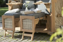 Strandkorb Amrum Teak PE Shell Dessin 522 -Schemel Shop 01400 Strandkorb Amrum Teak Bullauge shell 500 milieu20281229 4