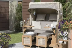 Strandkorb Amrum Teak PE Shell Dessin 534-KOMPLETTSET -Schemel Shop 01434 strandkorb amrum teak bullaugen shell 534 milieu 9n2fzrjsajowta