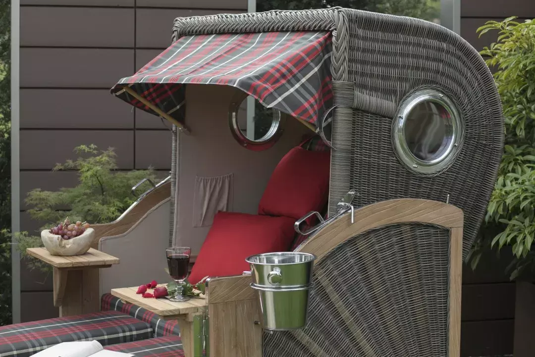 Strandkorb Norderney Teak Bullauge PE Grey Dessin 529 11 Strandkorb Norderney Teak Bullauge PE Grey Dessin 529 – Bild 9