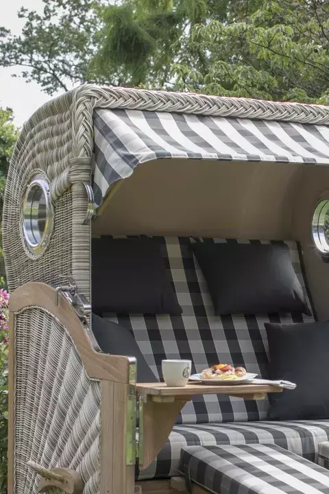 Strandkorb Norderney Teak Bullauge PE Shell Dessin 510 13 Strandkorb Norderney Teak Bullauge PE Shell Dessin 510 – Bild 11