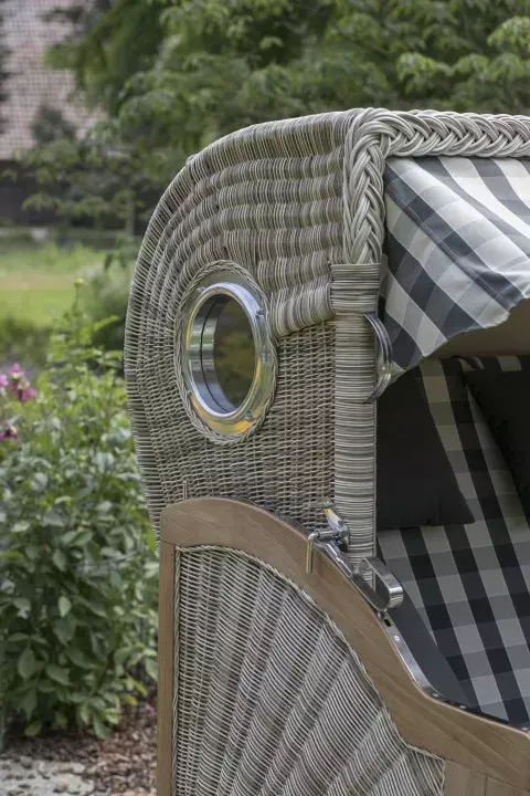 Strandkorb Norderney Teak Bullauge PE Shell Dessin 545 14 Strandkorb Norderney Teak Bullauge PE Shell Dessin 545 – Bild 12