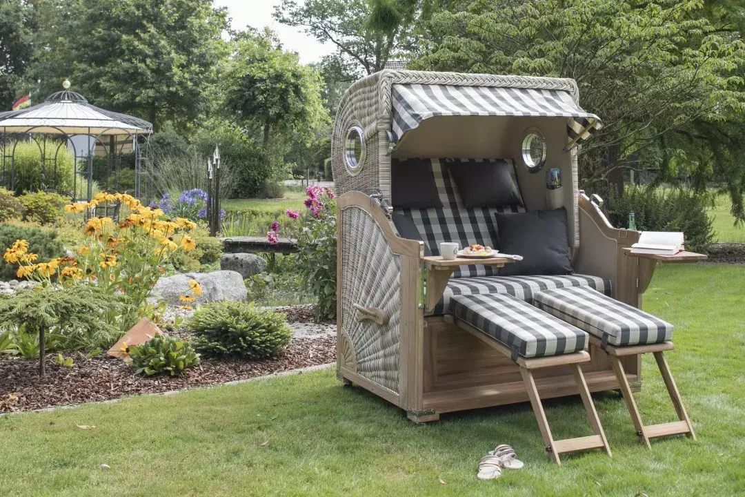 Strandkorb Norderney Teak Bullauge PE Shell Dessin 520 12 Strandkorb Norderney Teak Bullauge PE Shell Dessin 520 – Bild 10