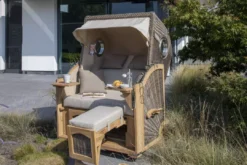 Strandkorb Amrum Teak PE Grey Dessin 510 15 Strandkorb Amrum Teak PE Grey Dessin 510 -Schemel Shop 01905 strandkorb amrum teak bullauge grey 510 milieu 1