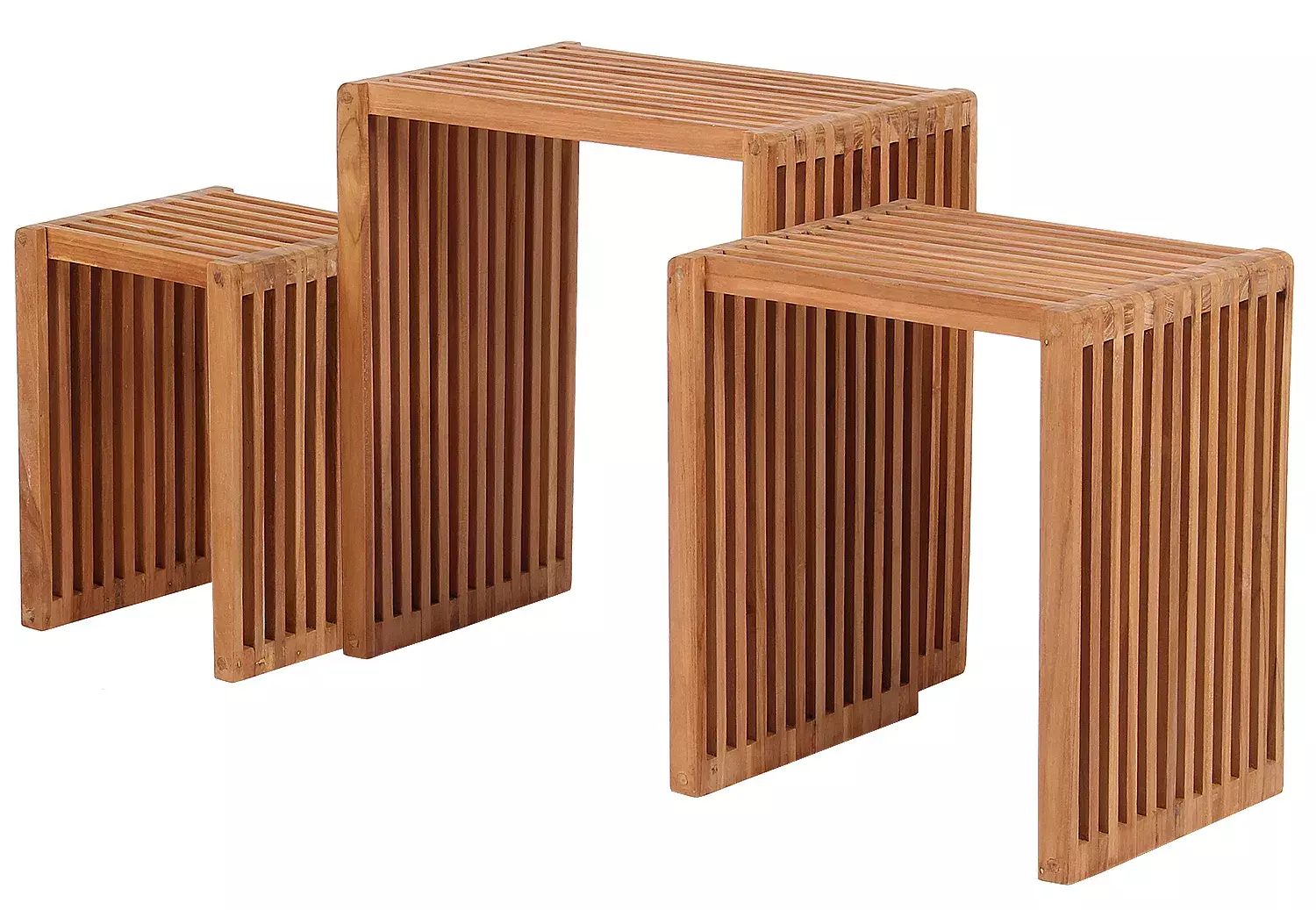 Beistelltisch 3er-Set Teak 4 Beistelltisch 3er-Set Teak – Bild 2