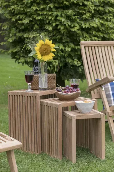 Beistelltisch 3er-Set Teak 7 Beistelltisch 3er-Set Teak – Bild 5