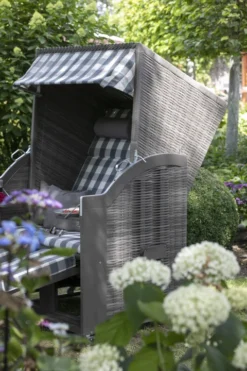 Strandkorb DeVries PURE® Standard PE Grey Dessin 478 -Schemel Shop 316154785P Standard grey Des 47820281129