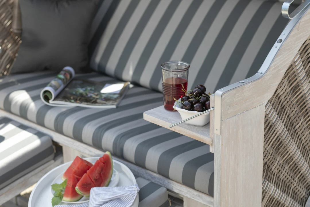 Strandkorb DeVries PURE® Cliff XXL SUN PE White Kubu Dessin 481 8 Strandkorb DeVries PURE® Cliff XXL SUN PE White Kubu Dessin 481 – Bild 6