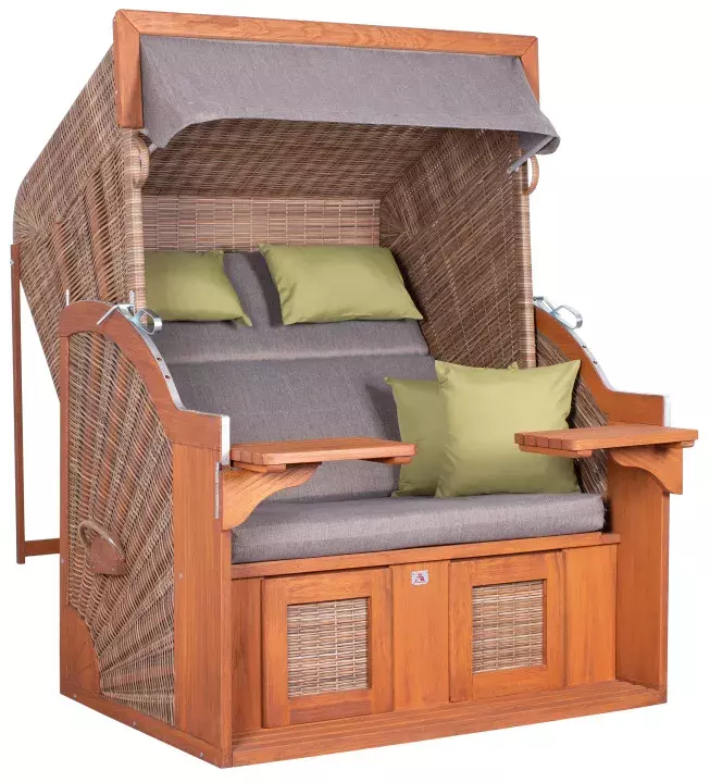 Strandkorb DeVries PURE® Comfort XL PE Griseum Des. 490 4 Strandkorb DeVries PURE® Comfort XL PE Griseum Des. 490 – Bild 2