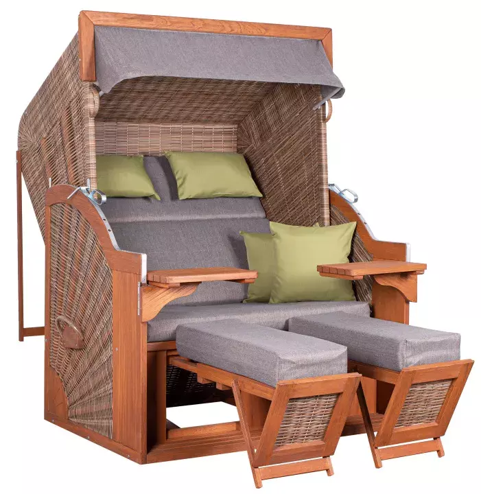 Strandkorb DeVries PURE® Comfort XL PE Griseum Des. 490 3 Strandkorb DeVries PURE® Comfort XL PE Griseum Des. 490