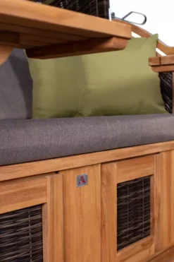 Strandkorb DeVries PURE® Seaside XL PE Ant. Brown Des. 490 -Schemel Shop 3256149027t devries pure seaside xl pe ant brown des 490 19