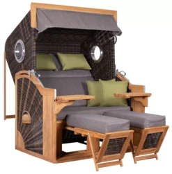 Strandkorb DeVries PURE® Seaside XL PE Ant. Brown Des. 490