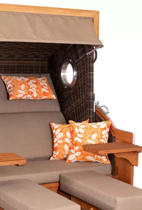 Strandkorb DeVries PURE® Seaside XXL PE Anthique Brown Des. 470 5 Strandkorb DeVries PURE® Seaside XXL PE Anthique Brown Des. 470 – Bild 3