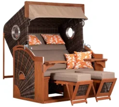 Strandkorb DeVries PURE® Seaside XXL PE Anthique Brown Des. 470