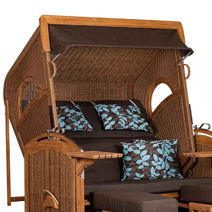 Strandkorb DeVries PURE® Madura XXL PE Tw. Hyacinth Des. 469 TEAK 6 Strandkorb DeVries PURE® Madura XXL PE Tw. Hyacinth Des. 469 TEAK – Bild 4