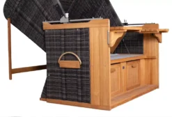 Strandkorb DeVries PURE® Friesland Sylt XXL PE Stone Grey Des.158 16 Strandkorb DeVries PURE® Friesland Sylt XXL PE Stone Grey Des.158 -Schemel Shop 4240008T Friesland Sylt XL PE stone grey Rohgestell20 3