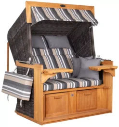 Strandkorb DeVries PURE® Friesland Sylt XXL PE Stone Grey Des.158 11 Strandkorb DeVries PURE® Friesland Sylt XXL PE Stone Grey Des.158 -Schemel Shop 4240008T deVries Friesland20Sylt XL stone grey Dessin 158