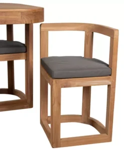 Balkonset Watford Teak Tisch & 4 Stühle Inkl. Sitzkissen -Schemel Shop BL26012 Balkonset Watford Teakholz20 6