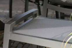 Hocker Sevilla Alu/Textilene Inkl. Kissen Anthrazit -Schemel Shop BL27013 Hocker Sevilla Textilene uni anthrazit Alu