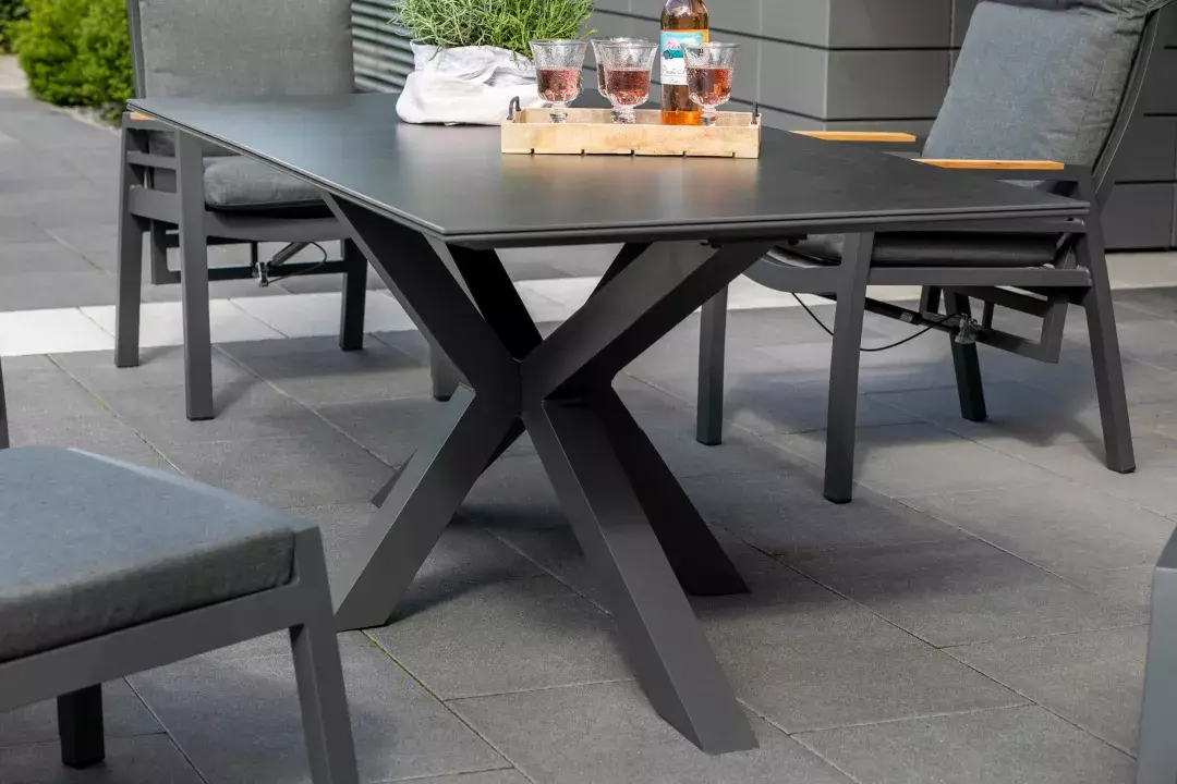 Tisch Malaga 200x90cm Dark Grey Aluminium – Bild 5