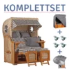 Strandkorb Amrum Teak PE Shell Dessin 545-KOMPLETTSET -Schemel Shop MP01424SET Komplettset Amrum Teak shell 545