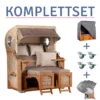 Strandkorb Amrum Teak PE Shell Dessin 534-KOMPLETTSET -Schemel Shop MP01434SET Komplettset Amrum Teak shell 534