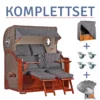 Strandkorb Norderney Mahagoni Bullauge PE Grey Dessin 500-KOMPLETTSET -Schemel Shop MP01500SET Komplettset Norderney Mahagoni grey 500