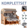 Strandkorb Norderney XXL Teak Bullauge PE Shell Dessin 545-KOMPLETTSET -Schemel Shop MP01811SET Komplettset Norderney XXL Teak shell 545