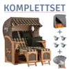 Strandkorb Amrum Teak PE Grey Dessin 506-KOMPLETTSET 1 Strandkorb Amrum Teak PE Grey Dessin 506-KOMPLETTSET -Schemel Shop MP01904SET Komplettset Amrum Teak grey 506