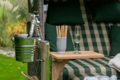 Strandkorb Amrum Grande Teak PE Grey Dessin 584 -Schemel Shop MP02006 MD02513 00646 Strandkorb Amrum Grande XL Teak PE grey Dessin 506 Kuscheldecke 150x200cm beige Champagnerkuehler fuer Strandkoerbe2028729 7