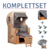 Strandkorb Amrum Single Bullauge Teak PE Shell Dessin 500-KOMPLETTSET -Schemel Shop MP20903SET Komplettset Amrum Single Teak 500