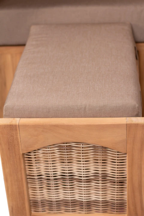 Strandkorb Amrum Single Bullauge Teak PE Shell Dessin 500-KOMPLETTSET 13 Strandkorb Amrum Single Bullauge Teak PE Shell Dessin 500-KOMPLETTSET – Bild 11