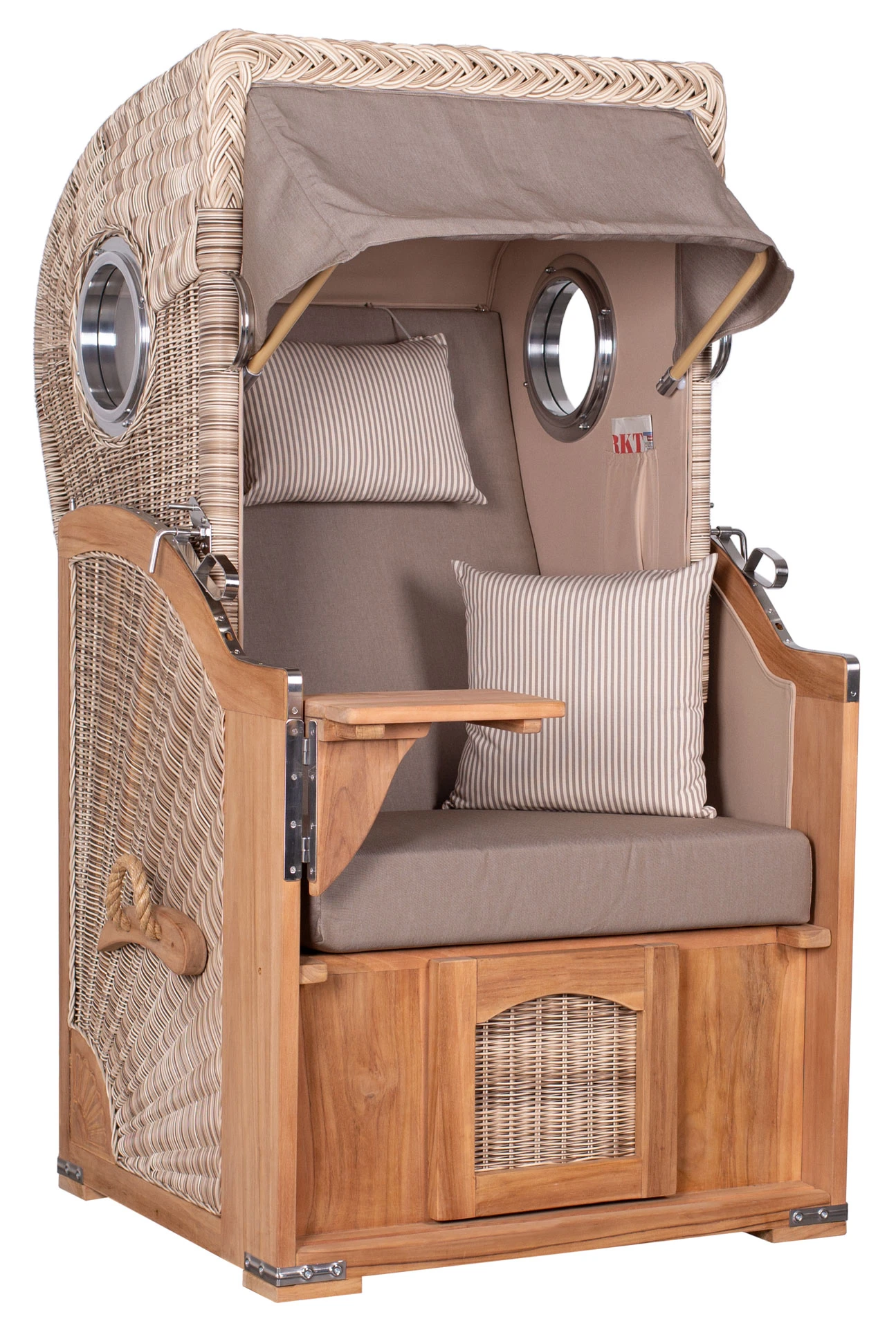 Strandkorb Amrum Single Bullauge Teak PE Shell Dessin 534 4 Strandkorb Amrum Single Bullauge Teak PE Shell Dessin 534 – Bild 2