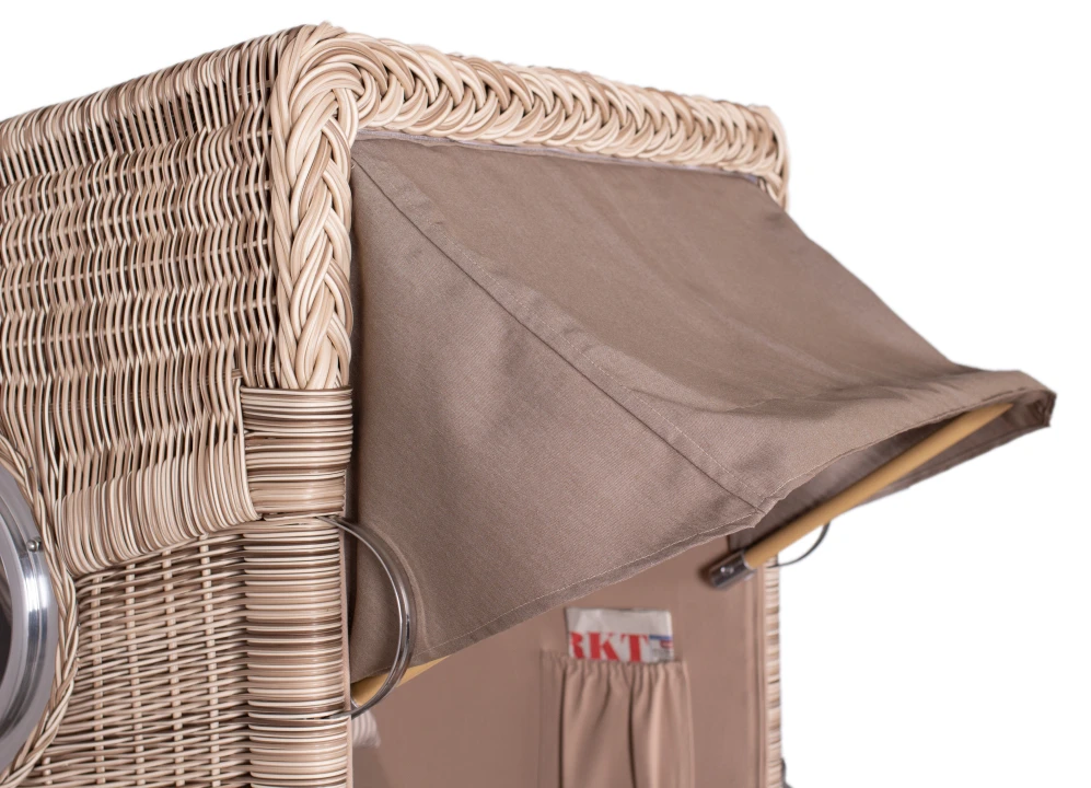 Strandkorb Amrum Single Bullauge Teak PE Shell Dessin 534 9 Strandkorb Amrum Single Bullauge Teak PE Shell Dessin 534 – Bild 7