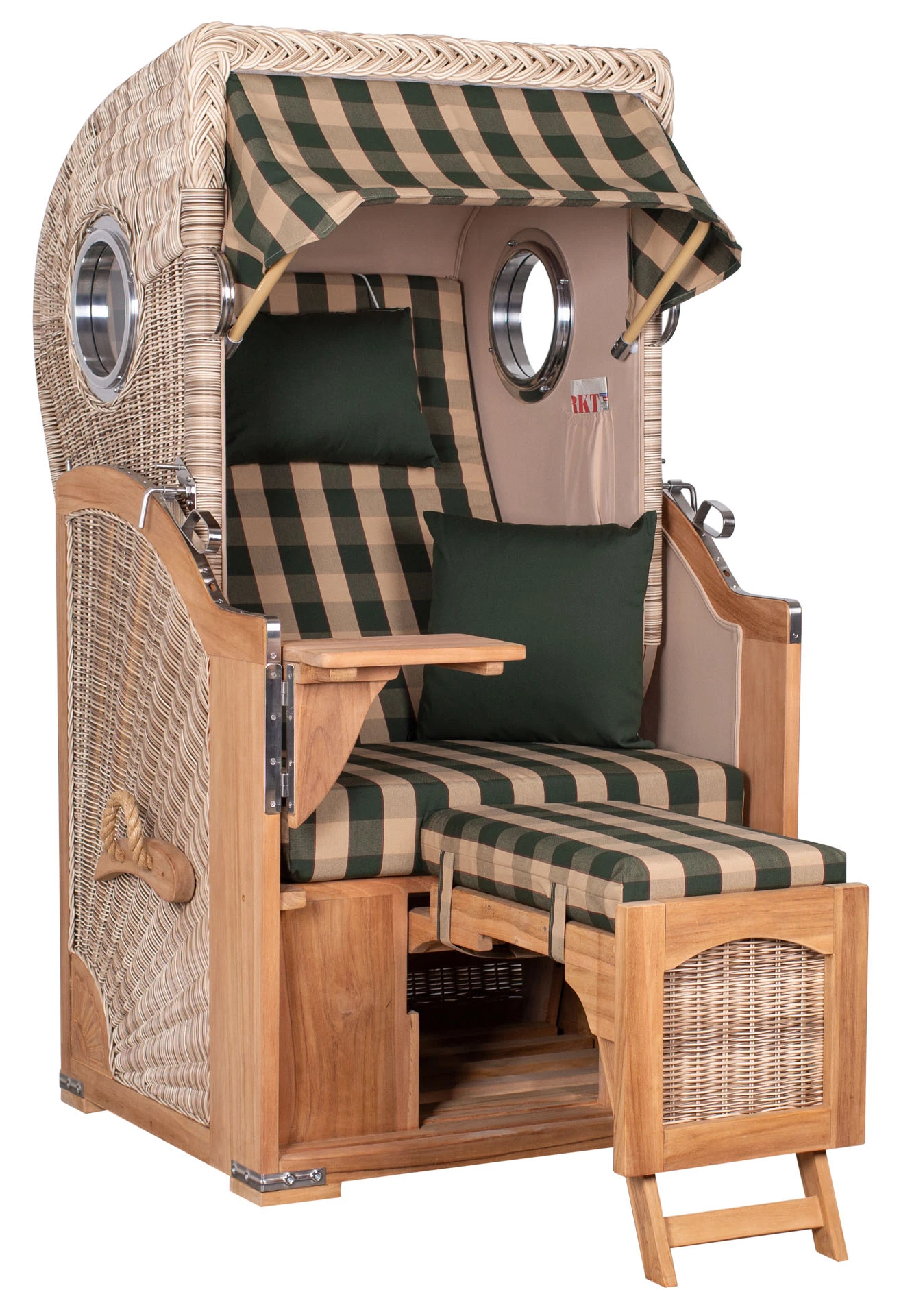 Strandkorb Amrum Single Bullauge Teak PE Shell Dessin 506 3 Strandkorb Amrum Single Bullauge Teak PE Shell Dessin 506