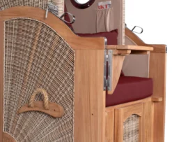 Strandkorb Amrum Single Bullauge Teak PE Shell Dessin 550 -Schemel Shop MP20910 Strandkorb Single Amrum Teak PE shell Dessin 5502028529