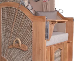 Strandkorb Amrum Single Bullauge Teak PE Shell Dessin 510 -Schemel Shop MP20912 Strandkorb Single Amrum Teak PE shell Dessin 5102028529