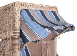 Strandkorb Amrum Single Bullauge Teak PE Shell Dessin 580 -Schemel Shop MP20914 Strandkorb Single Amrum Teak PE shell Dessin 580