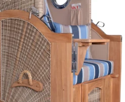 Strandkorb Amrum Single Bullauge Teak PE Shell Dessin 580 -Schemel Shop MP20914 Strandkorb Single Amrum Teak PE shell Dessin 5802028429