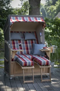 Strandkorb Spiekeroog Teak PE Grey Dessin 506 17 Strandkorb Spiekeroog Teak PE Grey Dessin 506 -Schemel Shop MP22204 BL00646 Spiekeroog Teak Grey Dessin 584 Champagnerkuehler 5