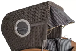 Strandkorb Werdum XL Teak PE Grey Dessin 500 -Schemel Shop MP23503 Strandkorb Werdum XL Teak PE Grey durchgeflochten Dessin 500 7