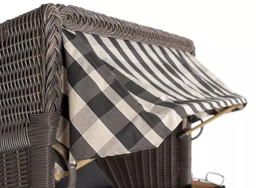 Strandkorb Werdum XL Teak PE Grey Dessin 505 – Bild 4