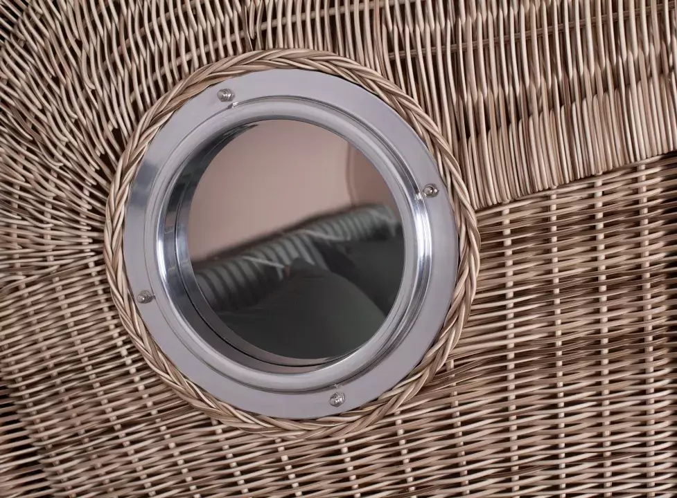 Strandkorb Amrum Grande Teak PE Shell Dessin 504 8 Strandkorb Amrum Grande Teak PE Shell Dessin 504 – Bild 6