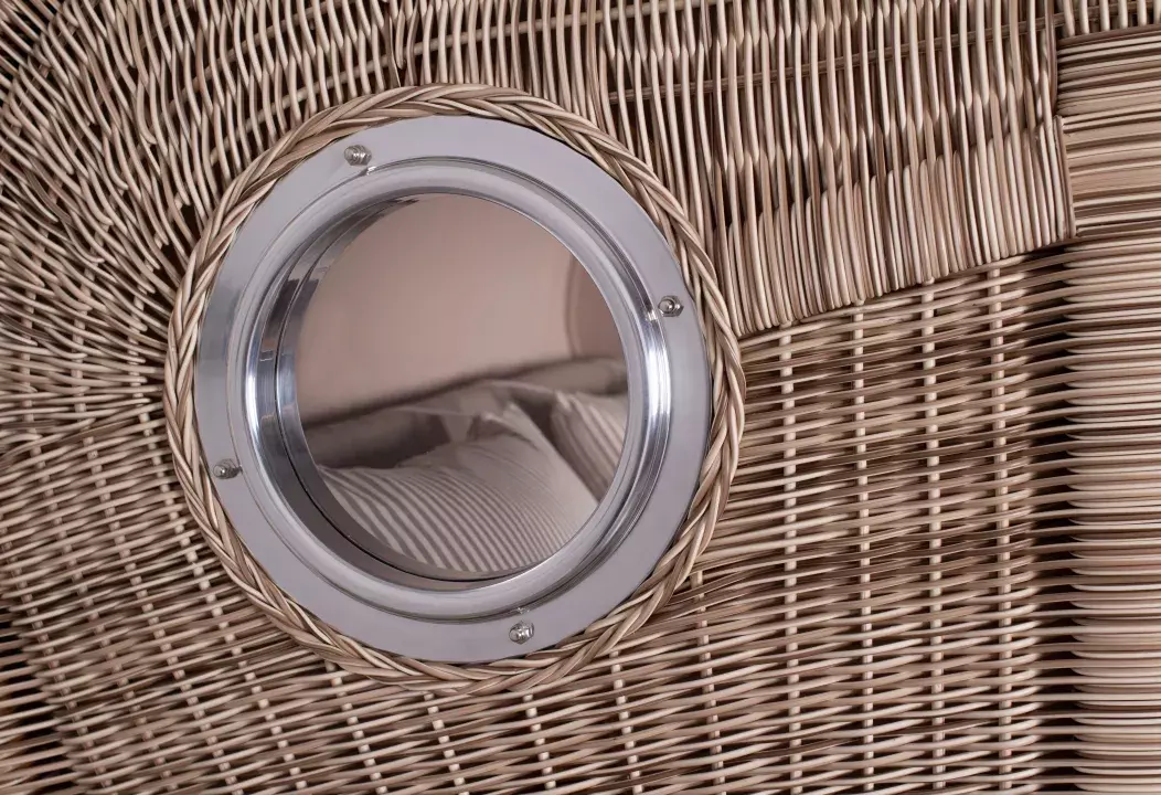 Strandkorb Amrum Grande Teak PE Shell Dessin 534 8 Strandkorb Amrum Grande Teak PE Shell Dessin 534 – Bild 6