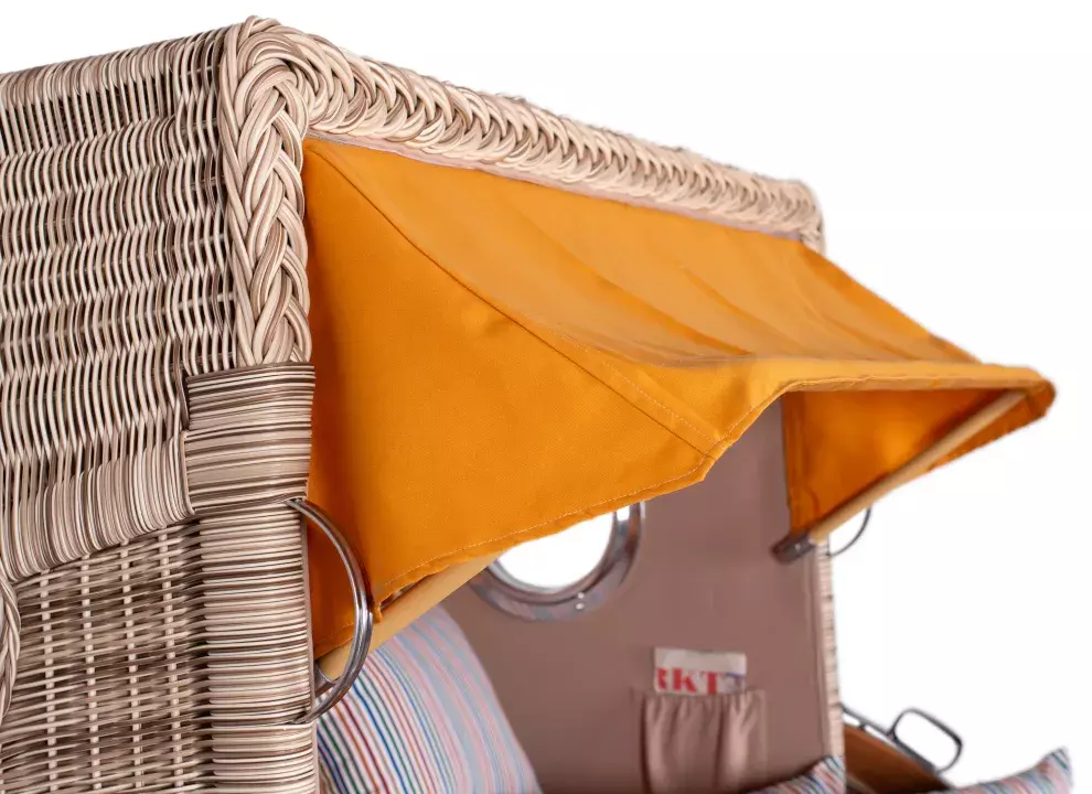 Strandkorb Amrum Grande Teak PE Shell Dessin 586 – Bild 4